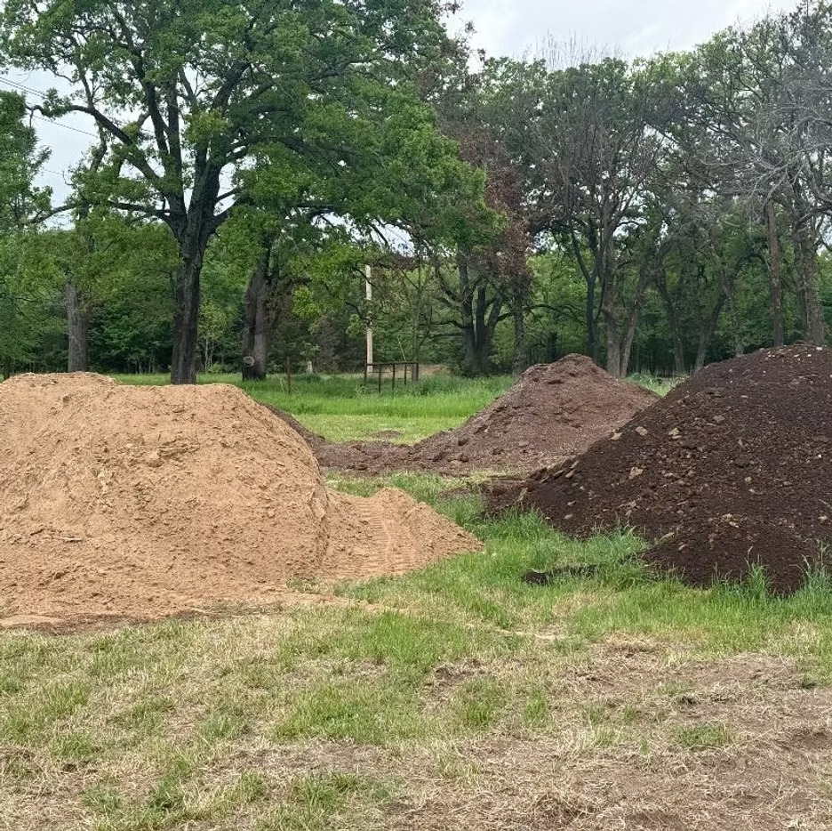 Sand and soil piles at the JKB Materials yard