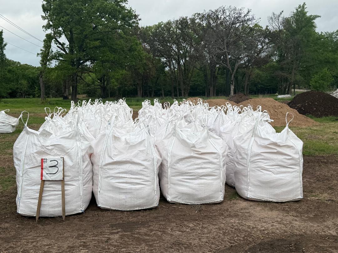 Custom sandbags ready for erosion control jobs